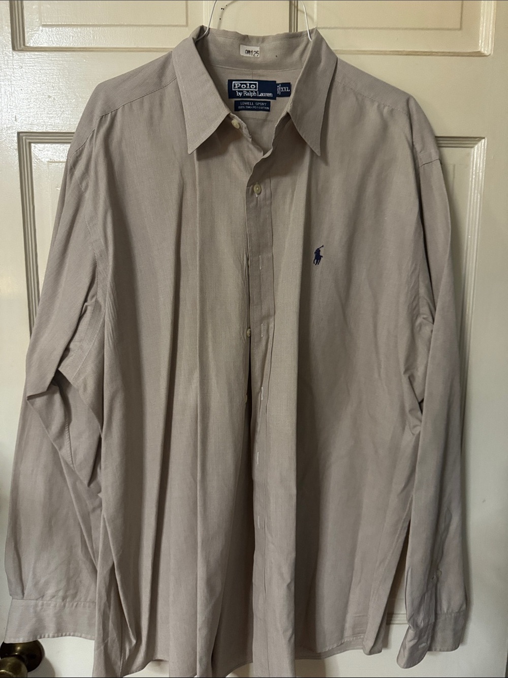 Polo by Ralph Lauren Beige Long-Sleeve Button-Down Shirt with Navy Pony